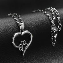 Hollow Pet Paw Print Necklaces Cute Animal Dog Cat Memorial jewelry