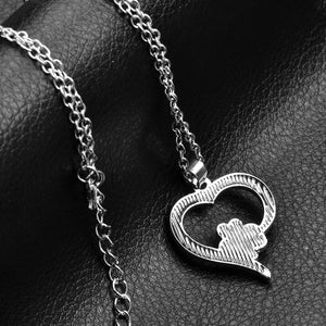 Hollow Pet Paw Print Necklaces Cute Animal Dog Cat Memorial jewelry
