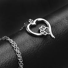 Hollow Pet Paw Print Necklaces Cute Animal Dog Cat Memorial jewelry